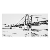 Zwart-witte Bridge Art Print Perfect Poster (Voorkant)
