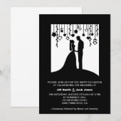 Zwart-witte bruid en bruinkoolsilhouettes bruiloft kaart (Voorkant / Achterkant)