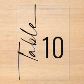 Zwart Witte Bruiloft Acrylaat Tafelnummer (Voorkant)