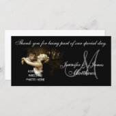 Zwart-witte bruiloft dank u Monogram Kaart (Voorkant / Achterkant)