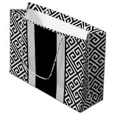 Zwart-witte bruiloft groot cadeauzakje (Voorkant Gekanteld)