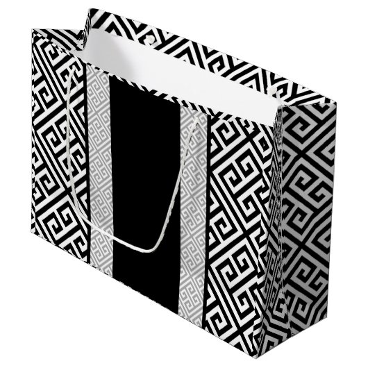 Zwart-witte bruiloft groot cadeauzakje (Voorkant Gekanteld)