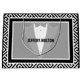 Zwart-witte bruiloft groot cadeauzakje (Voorkant)