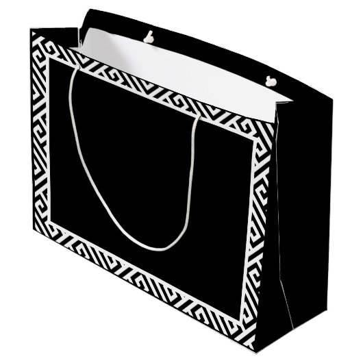 Zwart-witte bruiloft groot cadeauzakje (Achterkant Gekanteld)