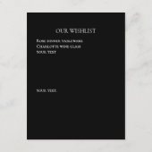 Zwart witte bruiloft verlanglijst QR code Informatiekaartje (Achterkant)