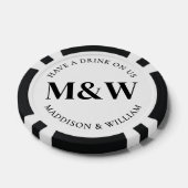 Zwart Witte Bruiloftsdrank Poker Chips (Enkel)