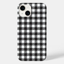 Zwart-witte Buffalo Check iPhone draagtas