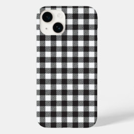 Zwart-witte Buffalo Check iPhone draagtas Case-Mate iPhone 14 Hoesje