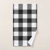 Zwart Witte Buffalo geruite Gingham Plaid Bad Handdoek (Handdoek)