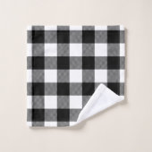 Zwart Witte Buffalo geruite Gingham Plaid Bad Handdoek (Wasdoekje)