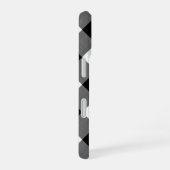 Zwart Witte Buffalo Plaid Monogram Script Naam iPhone 16 Hoesje (Rechterkant)