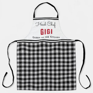Zwart-witte buffalo Play Gigi Gepersonaliseerd Schort
