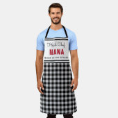 Zwart-witte Buffalo Pset Nana Personalized Schort (Gedragen)