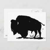 Zwart-witte buffalo Silhouette Briefkaart (Voorkant / Achterkant)