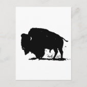 Zwart-witte buffalo Silhouette Briefkaart (Voorkant)