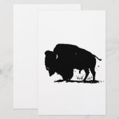 Zwart-witte buffalo Silhouette Briefpapier (Voorkant / Achterkant)