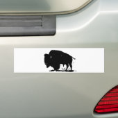 Zwart-witte buffalo Silhouette Bumpersticker (Op auto)