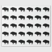 Zwart-witte buffalo Silhouette Cadeaupapier (Vlak)
