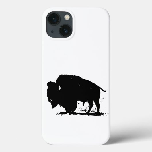 Zwart-witte buffalo Silhouette Case-Mate iPhone Case (Achterkant)