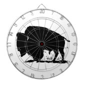 Zwart-witte buffalo Silhouette Dartbord (Voorkant)