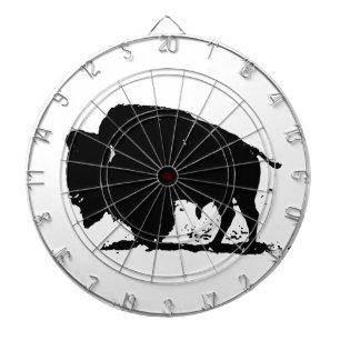 Zwart-witte buffalo Silhouette Dartbord