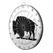 Zwart-witte buffalo Silhouette Dartbord (Voorkant Rechts)