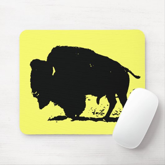 Zwart-witte buffalo Silhouette Muismat (Met muis)