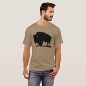 Zwart-witte buffalo Silhouette T-shirt (Voorkant volledig)