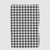 Zwart-witte buffel Tartan Golfhanddoek (Voorkant)