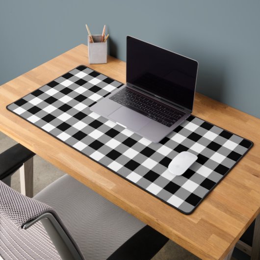 Zwart-witte buffelplaat bureaumat (Kantoor 2)