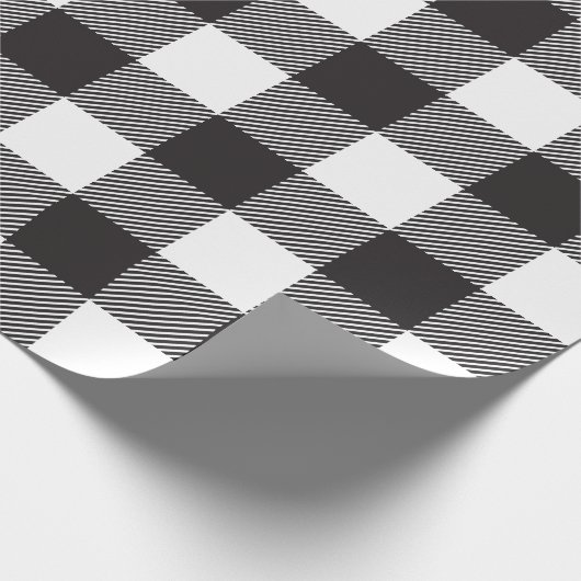 Zwart-witte buffelplaat cadeaupapier (Hoek)