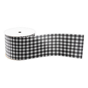 Zwart-witte buffelplaat grosgrain lint