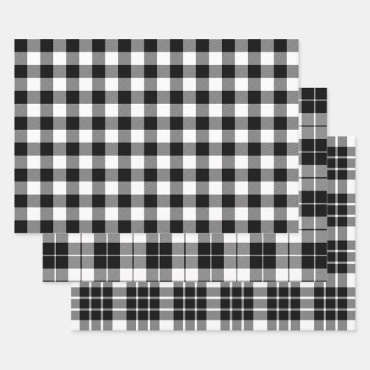 Zwart-witte buffelplaat inpakpapier vel (Set)