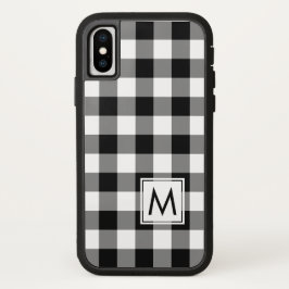Zwart-witte buffelplaat met monogram Case-Mate iPhone 14 hoesje