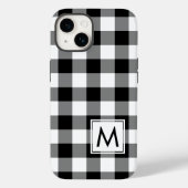 Zwart-witte buffelplaat met monogram Case-Mate iPhone case (Achterkant)