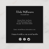 Zwart-witte buffelplaat met rooster vierkante visitekaartje (Achterkant)