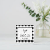 Zwart-witte buffelplaat met rooster vierkante visitekaartje (Staand voorkant)