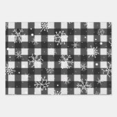 Zwart-witte buffelplaat met Snowflakes Inpakpapier Vel (Voorkant)