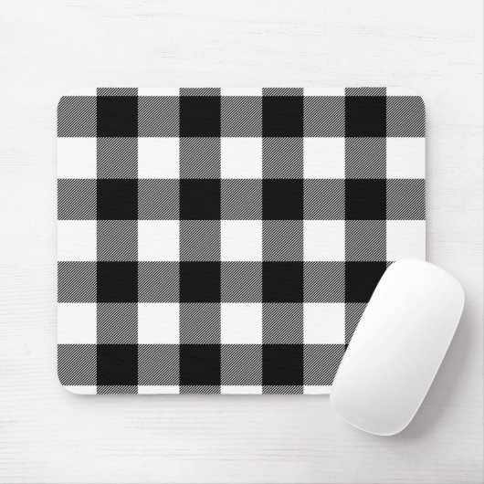 Zwart-witte buffelplaat muismat (Met muis)