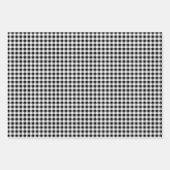 Zwart-witte buffelplaat naadloos gecontroleerd inpakpapier vel (Voorkant 3)