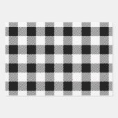 Zwart-witte buffelplaat naadloos gecontroleerd inpakpapier vel (Voorkant)