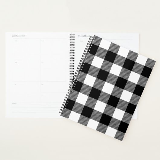 Zwart-witte buffelplaat planner (Display)