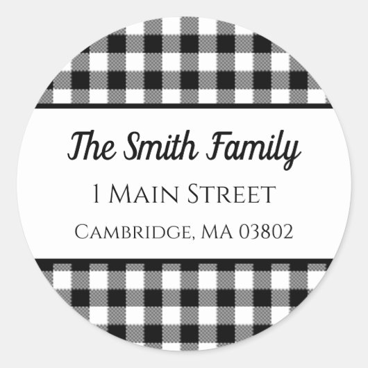 Zwart-witte buffelplaat ronde sticker (Voorkant)