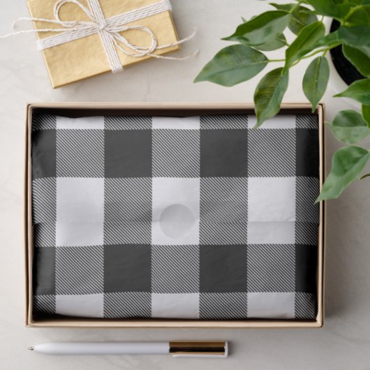 Zwart-witte buffelplaat tissuepapier (Geschenk)