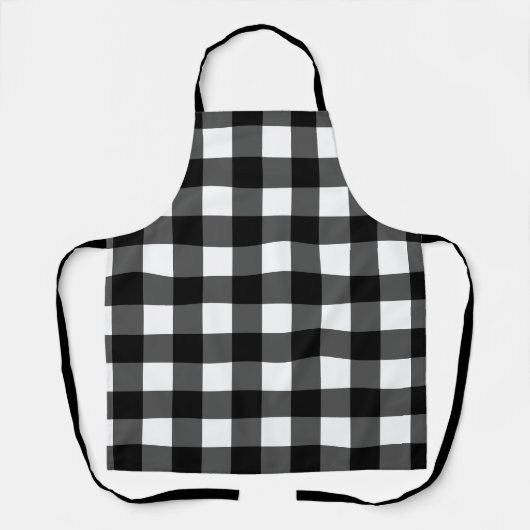 Zwart-witte buffels Check Apron Schort (Voorkant)