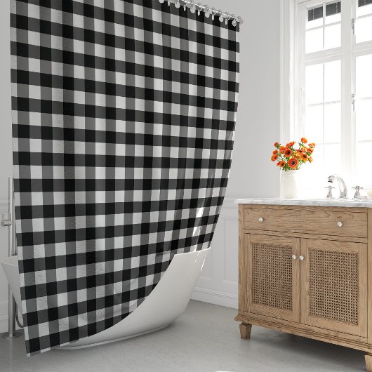 Zwart-witte buffels douchegordijn