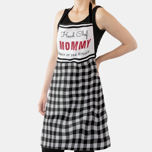 Zwart-witte buffels Gepersonaliseerde mama Schort (Insitu)