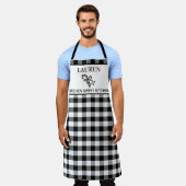 Zwart-witte buffels, gezoet keuken schort (Gedragen)