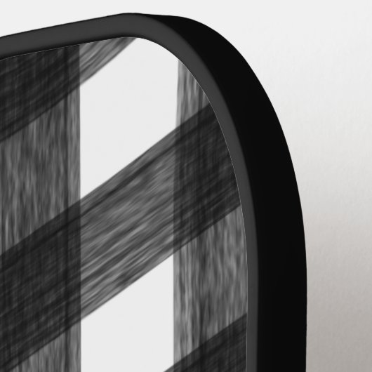 Zwart-witte buffels Initiaal monogram cheque Pickleball Paddle (Links Detail)