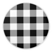 Zwart-witte buffels keramische knop (Voorkant)